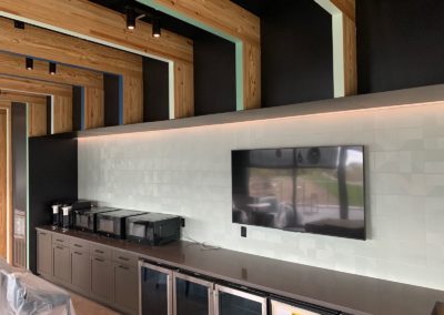 Wood Accent Load Beams above Kitchen Area