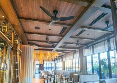 A view of dining room seating at Ocean Prime restaurant